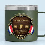 Personalized French Veteran Rank Gold & Service Time Coffee Cup 2D Printed AHHN241864
