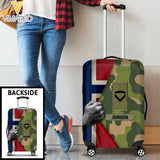 Personalized Norwegian Veteran Rank Camo Norwegian Flag Custom Name & Time Suitcase Printed LVA241904