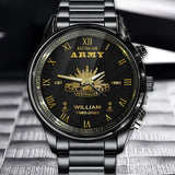 Personalized Australian Army Veteran Australian Military Logo Custom Rank Gold & Service Time Watch Printed AHVA241938