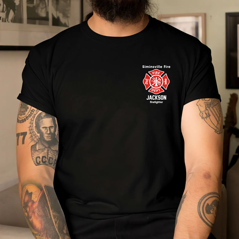 Personalized Firefighter Custom Name & Department T-shirt 2D Printed
