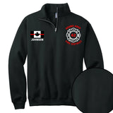 Personalized Canada Firefighter Flag Custom Name & Department Quarter Zip Sweatshirt 2D Printed