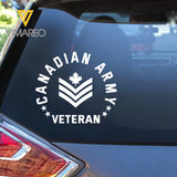 Personalized Canadian Veteran/Soldier Rank Car Decal Printed