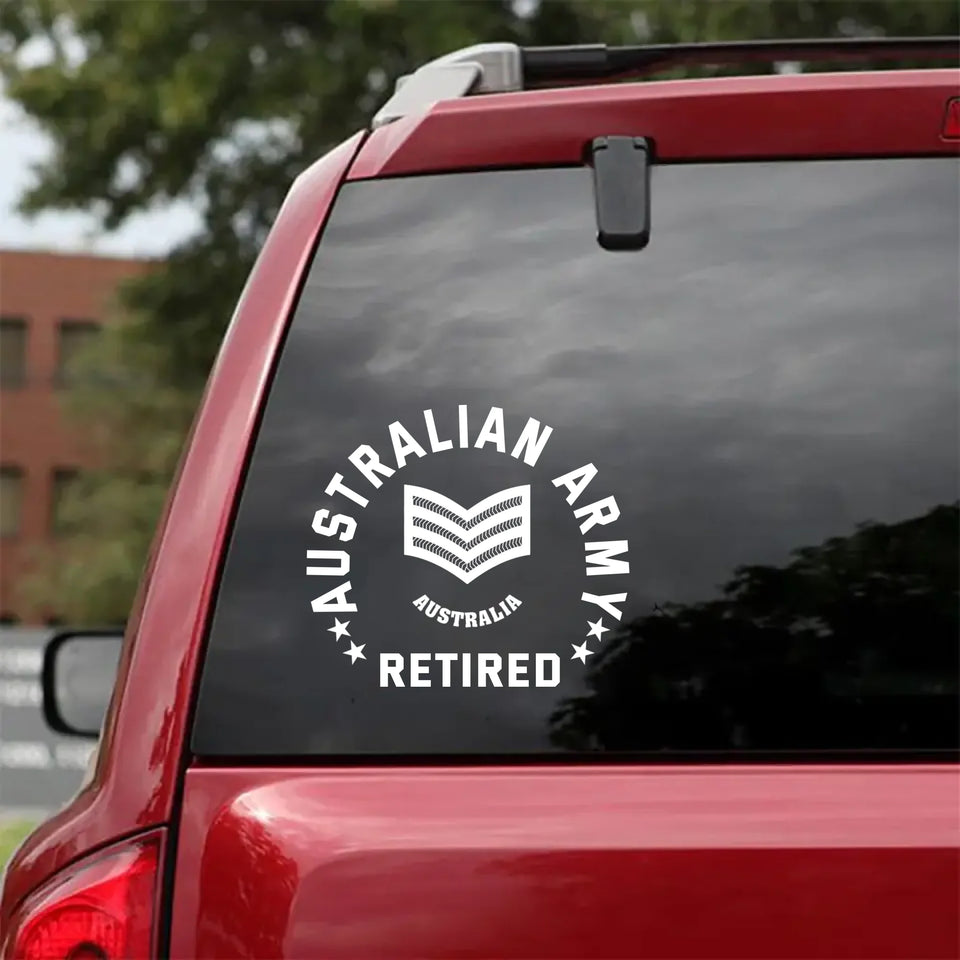 Personalized Australia Veteran/Soldier Rank Car Decal Printed