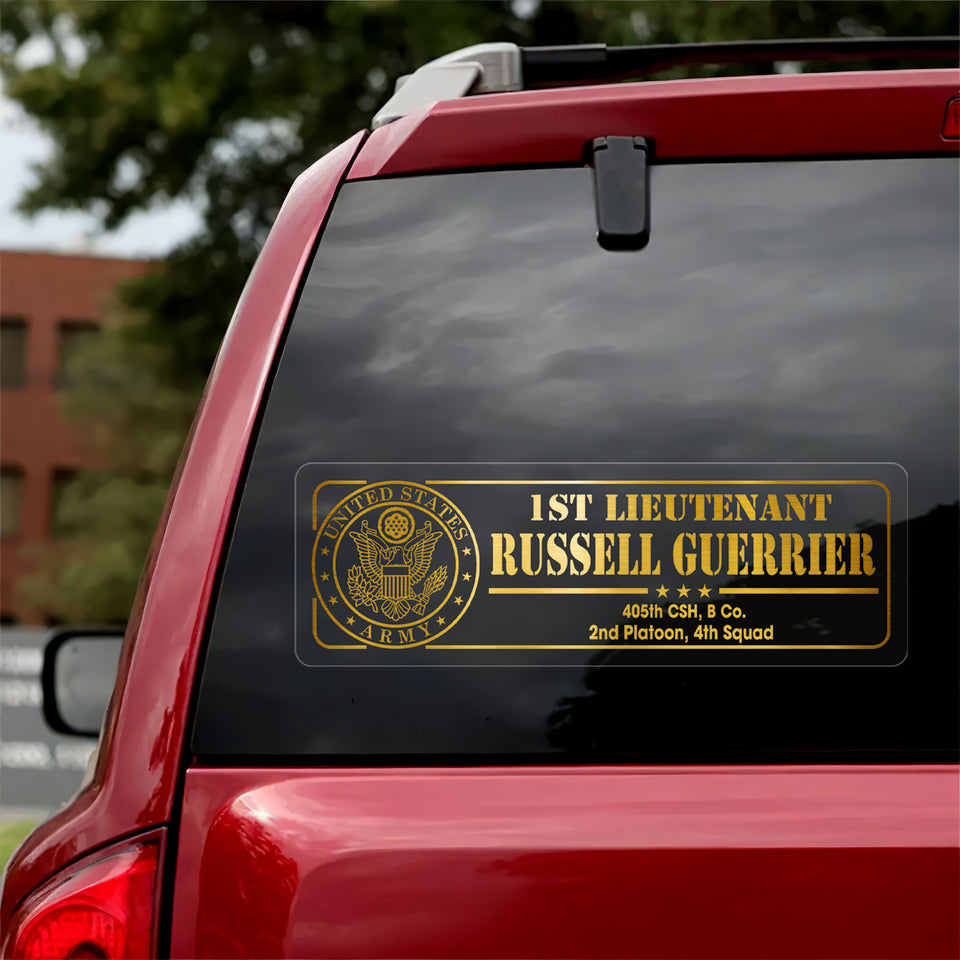 Personalized US Veterans Soldier Car Decal Printed ML1604