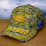 Personalized Premium Australian  Embroidered Veterans Hats C24032601, Gifts ForVeterans, Gifts For Independence Day, Veterans Day.
