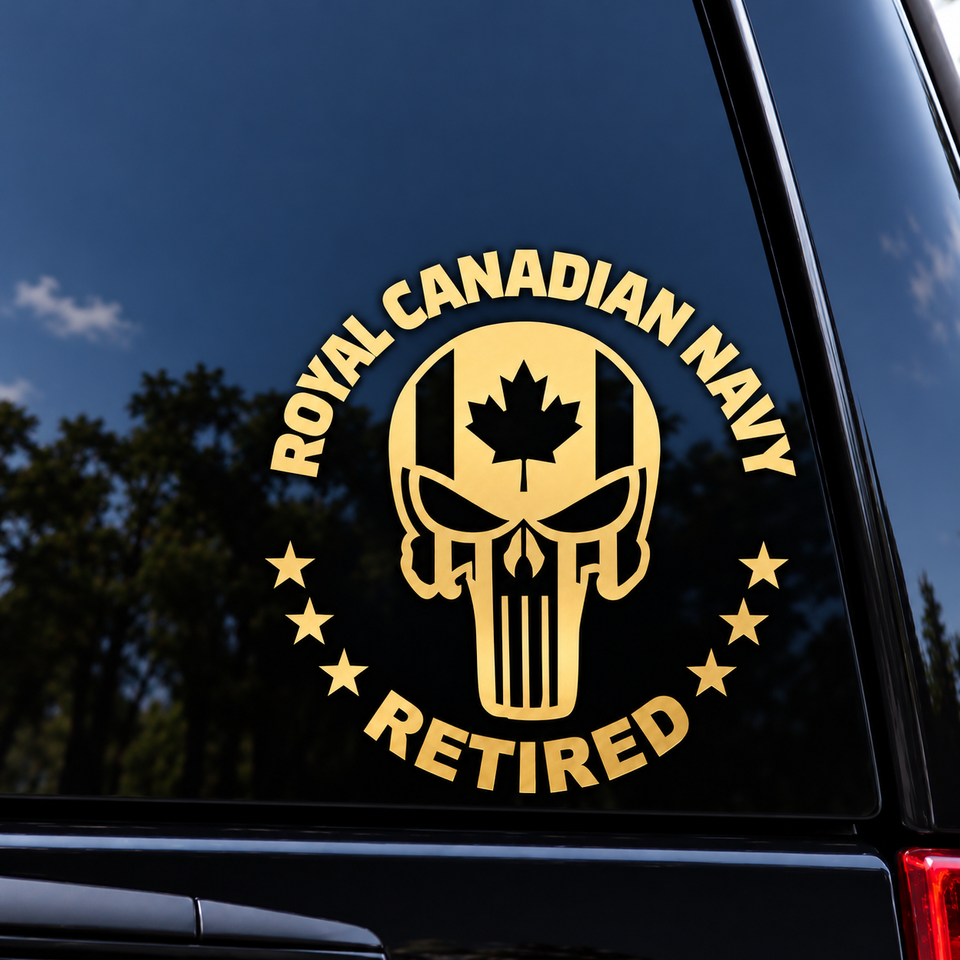 Canadian Military Retired Skull Car Decal Printed