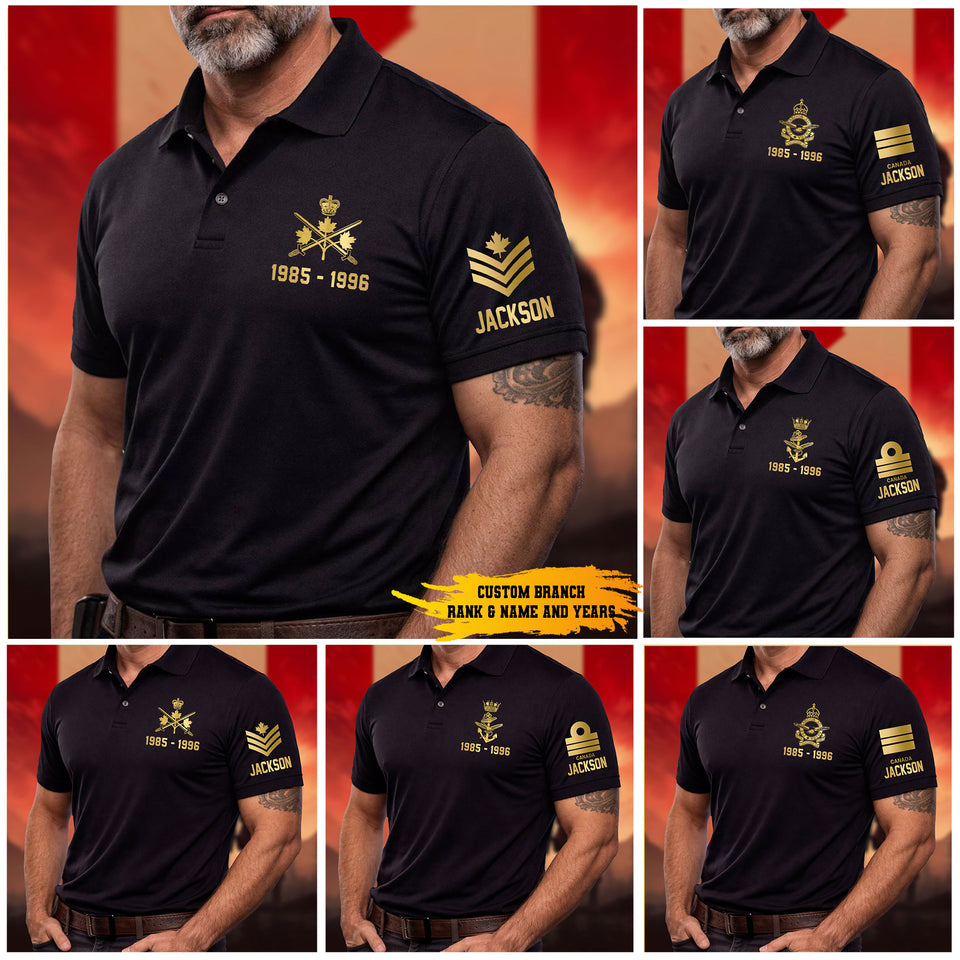 Premium Personalized Canadian Polo Shirt 030401, Gifts For Vetetan Gifts For Canadian Veteran