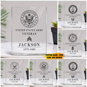 Premium Personalized US Veteran Soldier Art Acrylic Plaque 1104 Gifts For US Veterans, Gifts For Independence Day Veteran Day