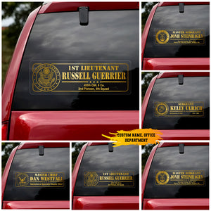 Personalized US Veterans Soldier Car Decal Printed ML1604