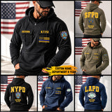 Personalized US Police Name, Dept & Year American Retro Hooded Sweatshirt Printed H1505