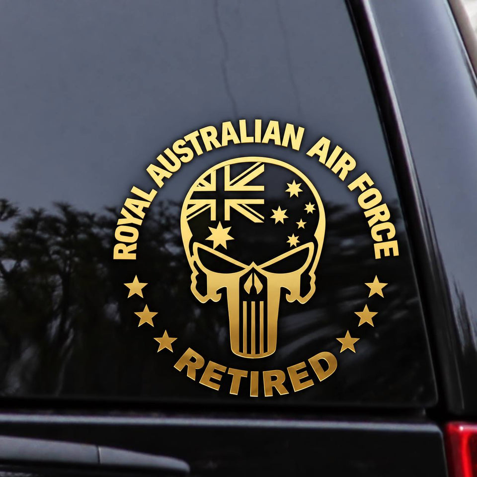 Australia Military Retired Skull Car Decal Printed