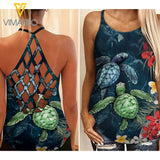 Turtle Criss-Cross Open Back Camisole Tank Top AUG-QH31