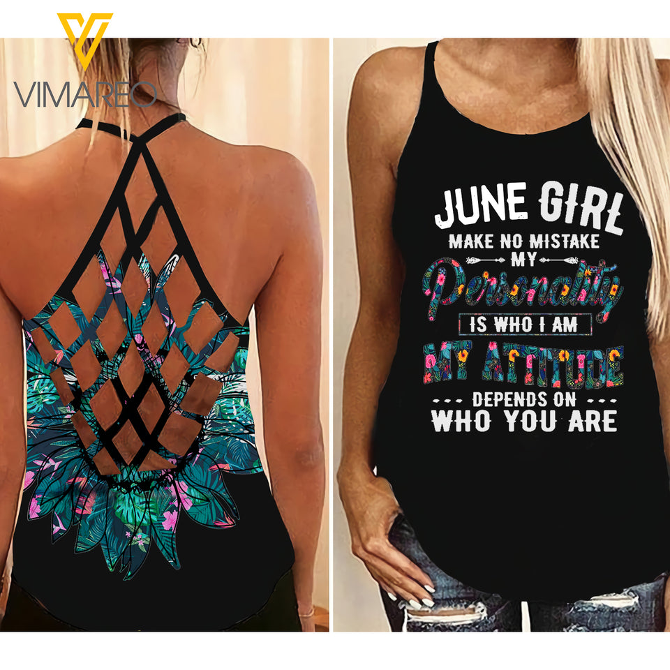June Girl Criss-Cross Open Back Camisole Tank Top PMDW