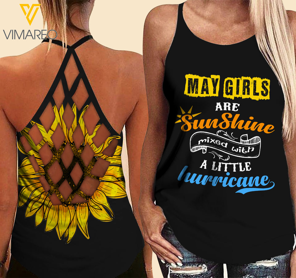 May Girl Criss-Cross Open Back Camisole Tank Top SMWLH