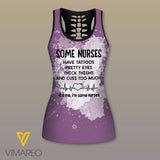 Nurse Criss-Cross Open Back Camisole Tank Top Legging MFUEY1