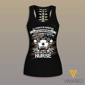 Nurse Criss-Cross Open Back Camisole Tank Top Legging MFUEY2