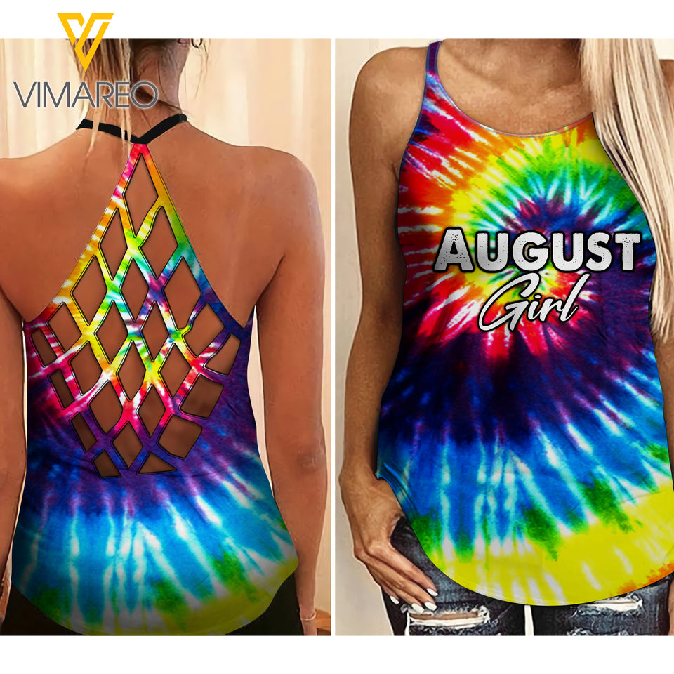 August Girl Criss-Cross Open Back Camisole Tank Top Legging TDWT