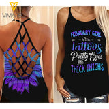 February Girl Criss-Cross Open Back Camisole Tank Top Legging GTPETT