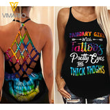 January Girl Criss-Cross Open Back Camisole Tank Top Legging TDTPT