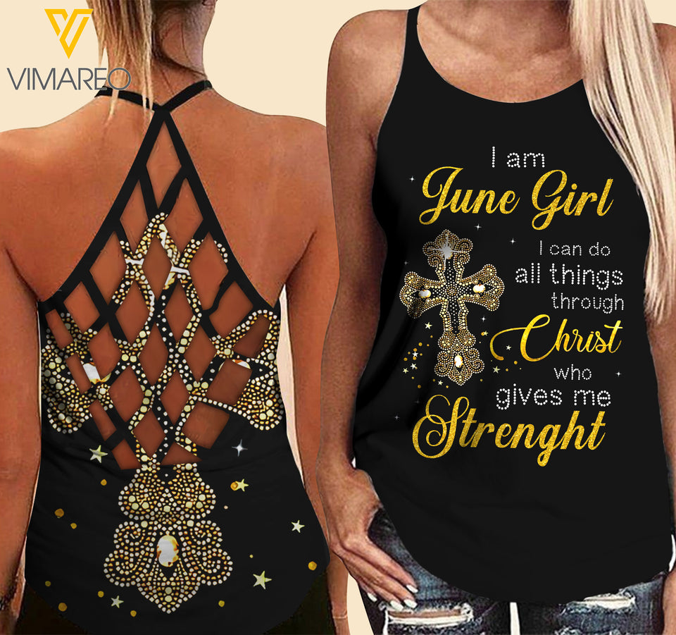 June Girl Criss-Cross Open Back Camisole Tank Top CWGMS