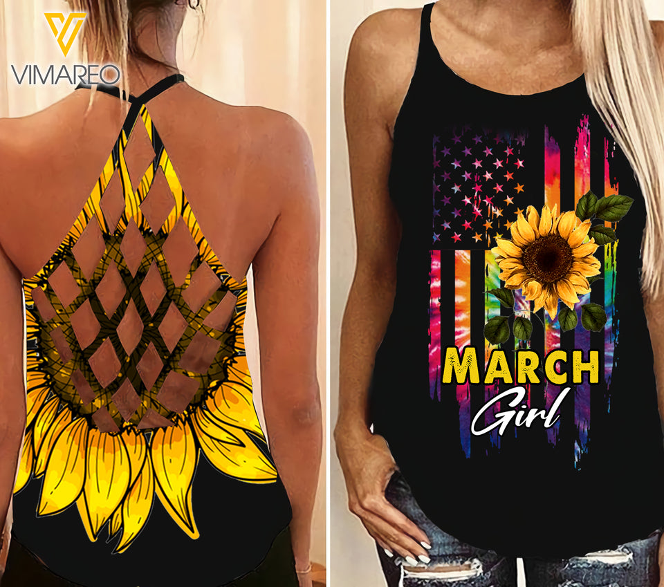 March Girl Criss-Cross Open Back Camisole Tank Top HFJEY1