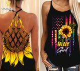 May Girl Criss-Cross Open Back Camisole Tank Top HFJEY1