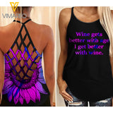 Calm Girl Criss-Cross Open Back Camisole Tank Top BVEGE3
