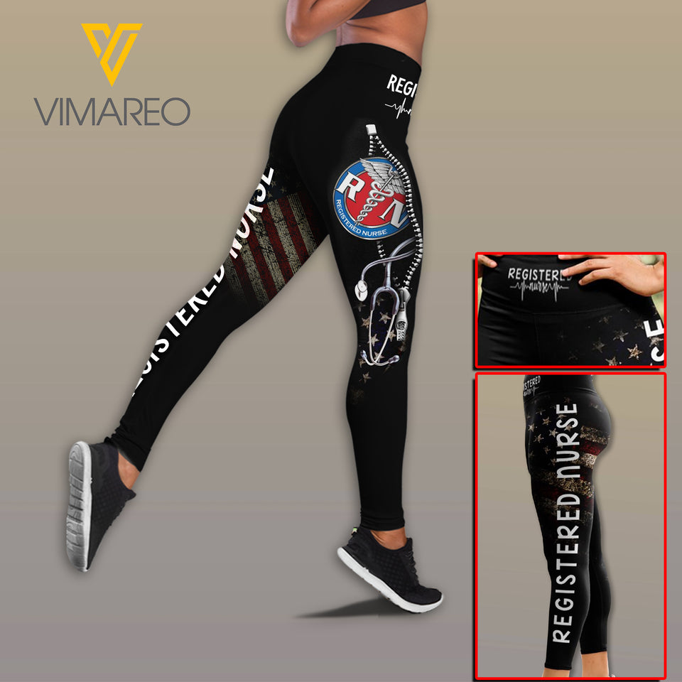 Nurse Criss-Cross Open Back Camisole Tank Top Legging MFUEY2