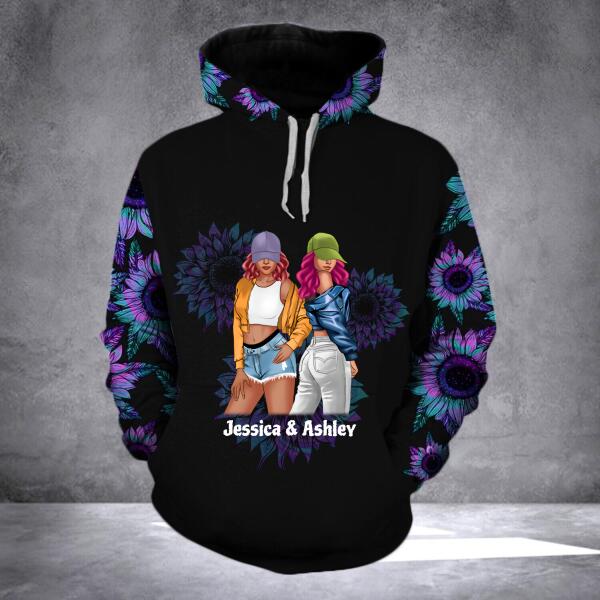 CUSTOMIZED OCTOBER GIRL WITH SUNFLOWER 3D PRINTED HOODIE NYMA11