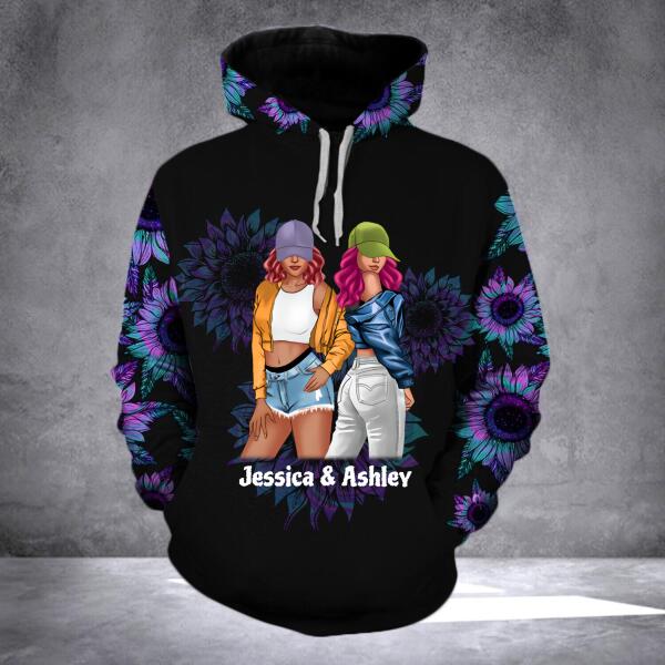 CUSTOMIZED SEPTEMBER GIRL WITH SUNFLOWER 3D PRINTED HOODIE NYMA11