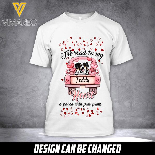 CUSTOMIZED GIRL LOVES DOG AND PAW PRINTS TSHIRT/ CRISS CROSS TANK TOP