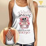 CUSTOMIZED GIRL LOVES DOG AND PAW PRINTS TSHIRT/ CRISS CROSS TANK TOP