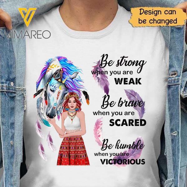 CUSTOMIZED HIPPIE HORSE GIRL WHITE TSHIRT TNMQ1406