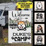 PERSONALIZED DOG CAMPING FLAG PRINTED JUE-MA14