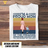 CUSTOMIZED MOTHER AND DAUGHTER WHITE TSHIRT TNDT1706