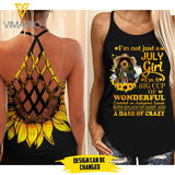 CUSTOMIZED GIRL SUNFLOWER CRISS CROSS TANK TNTQ2206