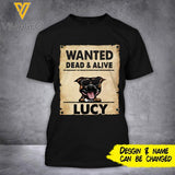 CUSTOMIZED WANTED DEAD AND ALIVE DOG BREED TSHIRT