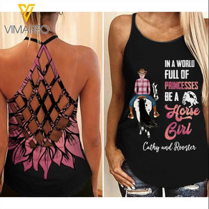 CUSTOMIZED HORSE GIRL CRISS CROSS TANK 0708TNMD