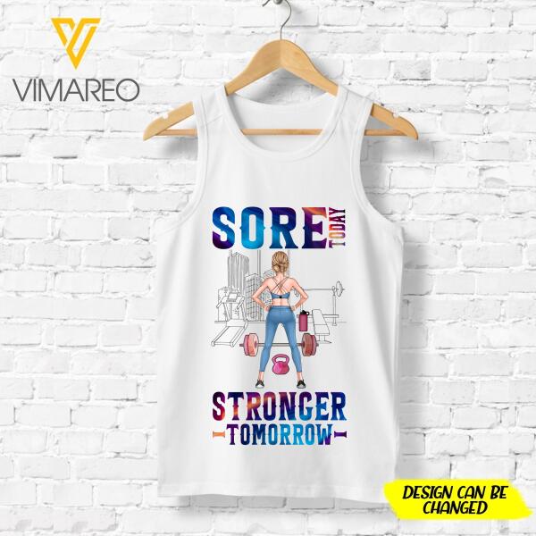 PERSONALIZED SORE TODAY STRONGER TOMORROW GOAL GIRL Premium Women's Tank