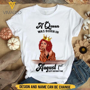 Personalized August Girl Tshirt Printed JUL-HQ27