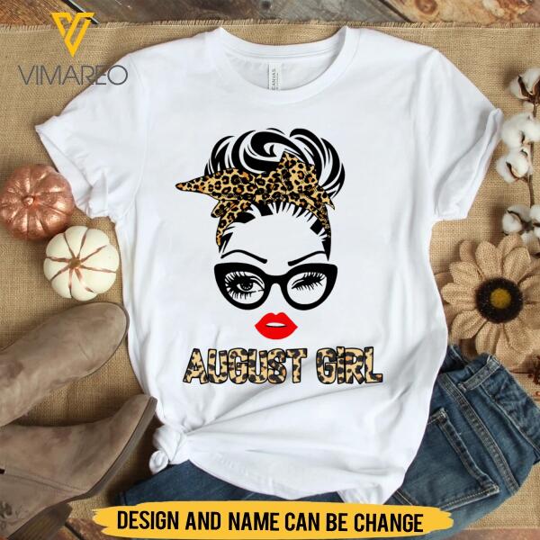 Personalized August Girl Tshirt Printed JUL-DT29