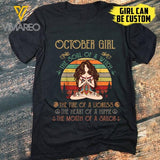PERSONALIZED OCTOBER YOGA GIRL TSHIRT TNMD0208