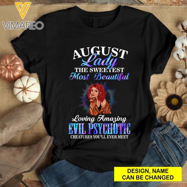 PERSONALIZED AUGUST GIRL TSHIRT TNDT0308
