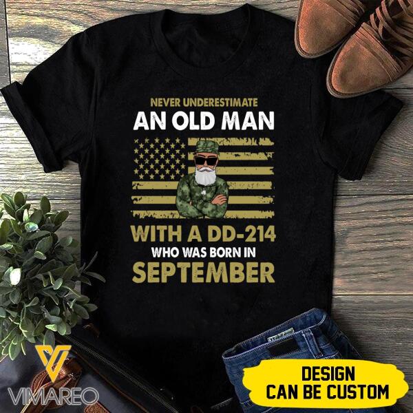 PERSONALIZED SEPTEMBER VETERAN BLACK TSHIRT TNTQ0408