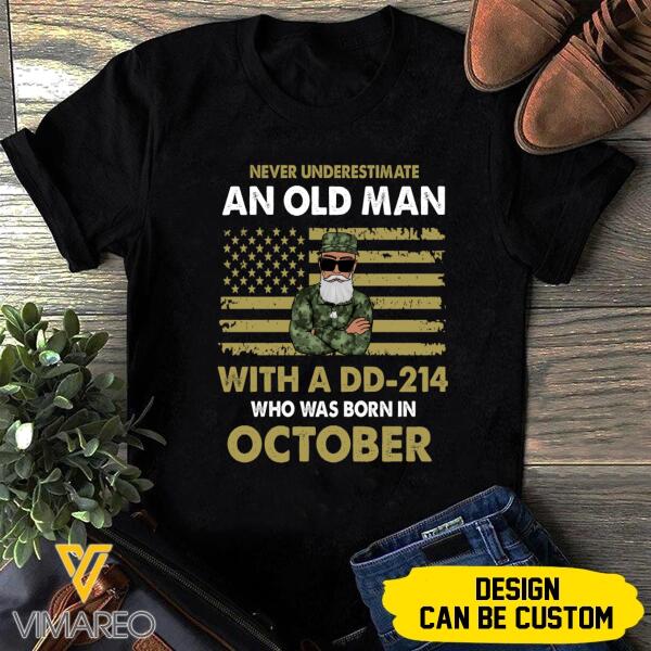PERSONALIZED OCTOBER VETERAN BLACK TSHIRT TNTQ0408