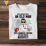 PERSONALIZED AUGUST PARAMEDIC MAN BLACK TSHIRT TNDT0408