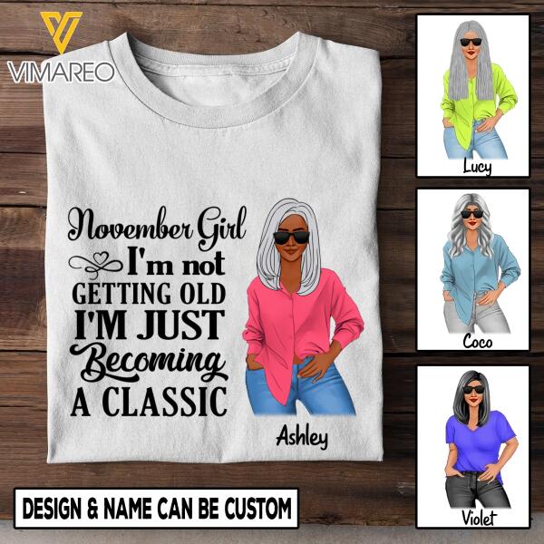 Personalized November Girl Tshirt Printed AUG-HQ09