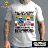Personalized My Wife is A Crazy September Girl Tshirt Printed AUG-HQ03