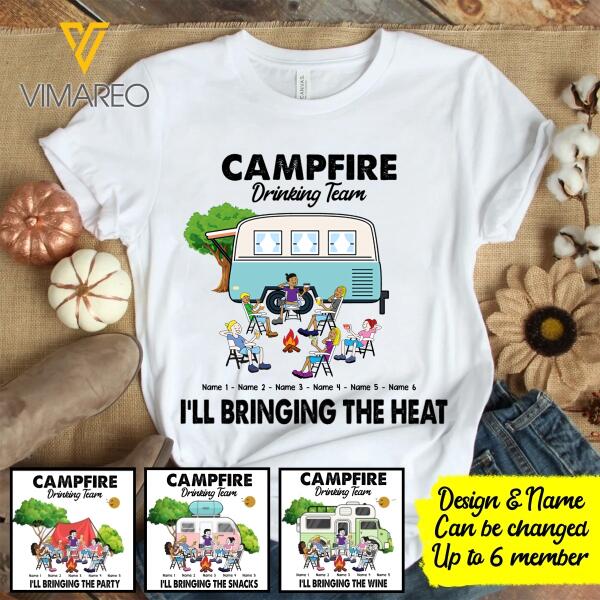 Personalized Campfire DrinKing Team Tshirt Printed AUG-MQ06