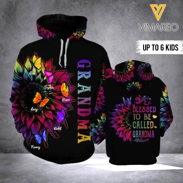 Personalized Blessed To Be Called Grandma Hoodie Printed AUG-HQ11